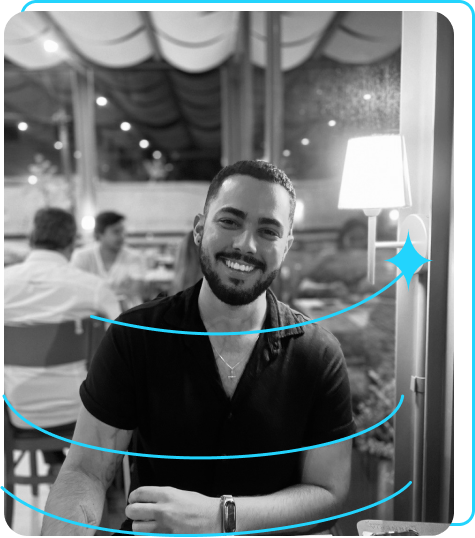 Foto de Anderson no restaurante.